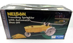 Nelson Traveling Sprinkler W/ Automatic Shut-Off 1865 Heavy Cast Iron RainTrain - Picture 1 of 2