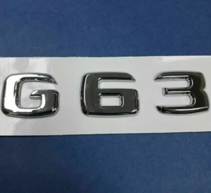 CHROME * G63 * TRUNK LETTER EMBLEM BADGE SET FOR MERCEDES BENZ AMG G-CLASS - Picture 1 of 2