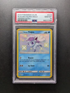 PSA 10 - 2019 Pokemon ALOLAN VULPIX - SV8/SV94 - Shiny Holo - Hidden Fates - Picture 1 of 2