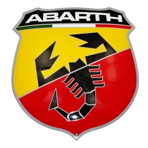 Plaque ABARTH enamel 46x50 cm WARRANTY-10 years emblem sign logo plate - Picture 1 of 2