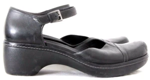 ECCO Ankle Strap Buckle Cap Toe Mary Jane Heels Clogs shoes EU 41 Women's 10.5 - Picture 1 of 7