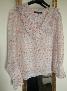 French Connection Sheer Floral Blouse/ Long Sleeves/ Size M / New Without Tags - Picture 1 of 7