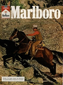 1977 Vintage Print Ad Marlboro Cowboy Horse Jumping Riding Mountain Wilderness - Picture 1 of 2