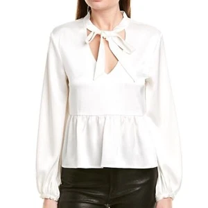 NWT David Lerner Ivory Necktie Blouse Size Small Retail $242 - Picture 1 of 6