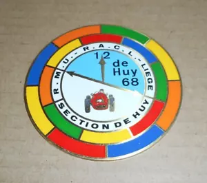 ancien badge plaque calandre 12 HEURES DE HUY 1968 RMU RACL Liège - Photo 1/2