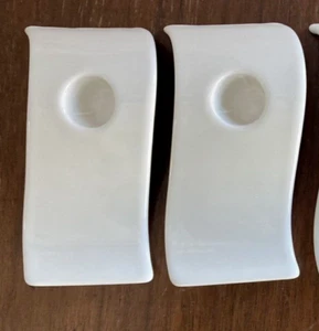 Villeroy & Boch Germany Wave Pair of Candle Holders White set of 2 - Picture 1 of 7