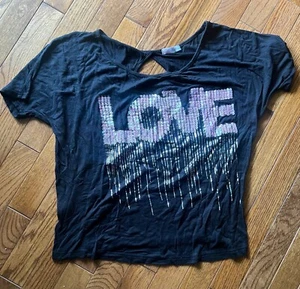 Schwarzes Pailletten-Top der Marke Pinkberry Größe L - Bild 1 von 4