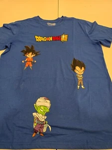 Dragon Ball Z Super T-shirt L Chibi Goku Piccolo Vegeta ricamo anime - Foto 1 di 4