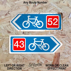 Personalised NCR Metal Signs - Worn/Clean Look Cycle Route sustrans Touring Path - Picture 1 of 18