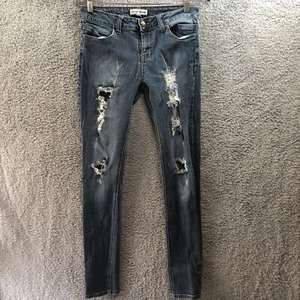 Cello Womens Size 28 Medium Wash Blue Distressed Skinny Denim Ankle Jeans - Picture 1 of 6