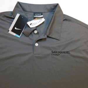 NEW NWT NIKE GOLF DRI FIT SAN MANUEL LAS VEGAS CASINO POLO SHIRT Mens XXL Gray - Picture 1 of 3