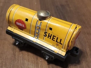 VINTAGE ~ SHELL TIN TANK CAR SINGLE DOME TRAIN CAR ~ T5848 - Picture 1 of 8