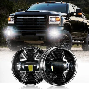 Round LED Fog Lights Lamps For GMC Sierra 1500 2500 3500 2007 2008 2009-2013 - Picture 1 of 10