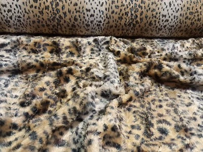 Webpelz Kurzhaar Kunstfell Plüsch Stoff Fell Beige Braun Gepard Deko Bekleidung - Bild 1 von 4
