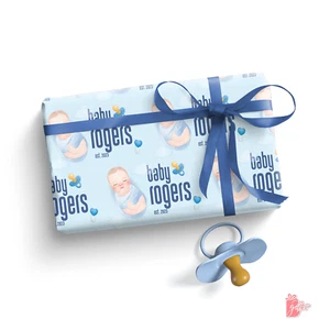 Newborn Cute Baby Shower Gift Wrapping Paper Roll Personalized Gift Wrap w/ Name - Picture 1 of 4