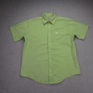 Cinch Shirt Boys Youth XL-14 Green Geo Button Down Western Cowboy Short Sleeve - Picture 1 of 13