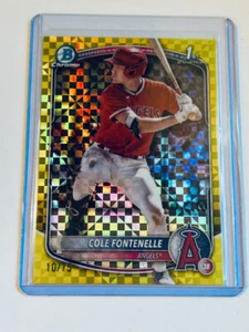 2025 Bowman 1st Yellow xFractor /75 Cole Fontenelle Los Angeles Angels - Picture 1 of 2
