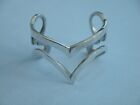VINTAGE 1970's AD DESIGN DENMARK SILVER PLATED MODERNIST TWO POINTED CUFF BANGLE
