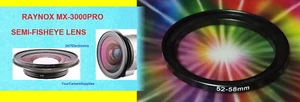 0.3X RAYNOX MX-3000 Pro ULTRA Wide Angle SEMI-FISHEYE LENS 52mm-58mm MX3000 SONY - Picture 1 of 11