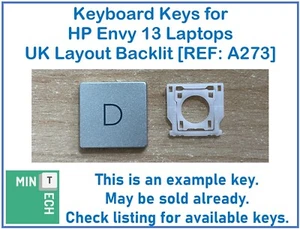 Keyboard Replacement Keys for HP Envy 13 Laptops UK Backlit Silver Colour - Picture 1 of 8