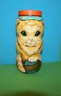 Vintage TANG DRINK Kitty Cat Plastic COIN Bank Container Ball Feline Bottle VGC