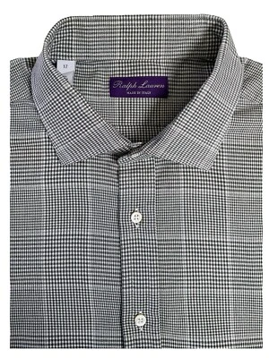Ralph Lauren Purple Label Shirt Mens 17 Gray Glen Plaid Check Long Sleeve - Image 1 of 4