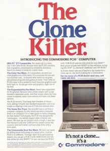 1987 Commodore Computers: Clone Killer Vintage Print Ad - Picture 1 of 1