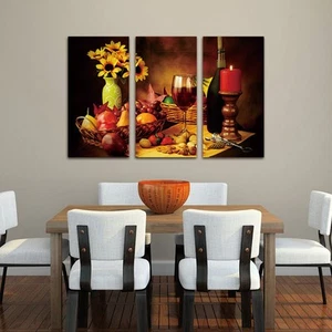 Modern Home Leinwand Wanddeko Kunst Gemälde ungerahmt Bild Obst Druck Rotwein - Bild 1 von 5
