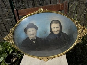1900s Bubble Glass Portrait VTG Victorian Retro Classic Cottage Core Home - Imagen 1 de 7
