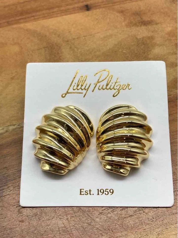 Pre-Owned Lilly Pulitzer Gold Swirl Stud Earring - Image 1 of 4