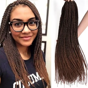 Lot x7 24” Senegalese Spring Twist Crochet Braids Dark Brown to Auburn Ombre - Picture 1 of 11