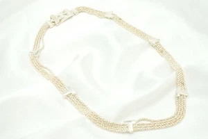TIFFANY&Co. T Santur 4 strand Chain Necklace SV925 Silver Gold Accessories 1932j - Picture 1 of 10