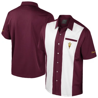 Camisa abotonada para hombre Coliseo granate Arizona State Sun Devils Strike Bowling Foto 1 de 3