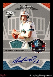 2007 Topps Performance Hall of Fame Dan Marino GAME-USED JERSEY AUTO 15/20 - Picture 1 of 2