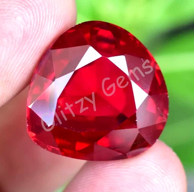 Natural Blood Red Ruby 31.35 Ct Pear  CERTIFIED Mozambique Loose Gemstone - Image 1 of 4