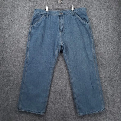 Faded Glory Jeans Mens 40x28 Blue Carpenter Fleece Lined Medium Wash Work Denim - Image 1 of 4