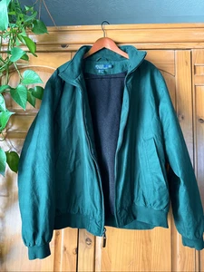 Vintage Polo Ralph Lauren Harrington Jacket Green 90s Zip Up Bomber SZ XL - Picture 1 of 14
