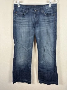 Seven For Mankind Womens Jeans Sz 31 Blue Dark Wash Solid Comfort Excellent - Picture 1 of 8