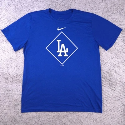 Camisa de los Dodgers de Los Ángeles Para Hombres Grande Nike Dri Fit LA Azul MLB Swoosh Logo Usada en Excelente Condición Foto 1 de 4