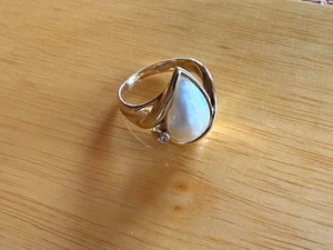 Gold Ring Mabe Perle 585 Gelbgold 14K mit passenden Perlen Ohrsteckern 8K - Bild 1 von 6