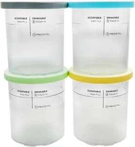 XL Family Size Ice Cream Pint Container, Compatible with Ninja NC501 CREAMi 4 Pk - Picture 1 of 7