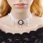Lace Clavicle Chain Multilayer Vintage Crystal Tassel Choker Collar Necklac GSA