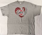 *The Ohio State University "Hearts" Gray SS T-shirt Cotton Blend 2XL