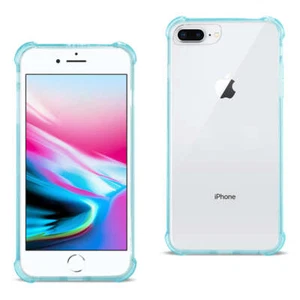 Reiko iPhone 8 Plus Clear Bumper Case with Air Cushion Protection in Clear Navy - Picture 1 of 4