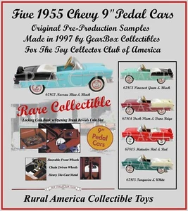 Five 1955 Chevy 9” Pedar Cars ~ Pre-Production Samples ~ Sold Individually - Picture 1 of 28