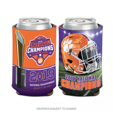 CLEMSON TIGERS 2018 NATIONAL CHAMPS SOFT FOAM CAN BOTTLE COOZIE KOOZIE COOLER Cover