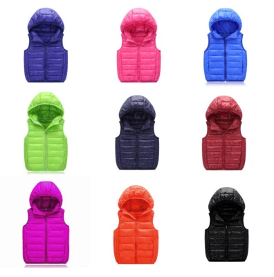 Kids Toddler Boys Girls Cotton Down Jackets Sleeveless Coats Waistcoat Warm Vest - Image 1 of 4