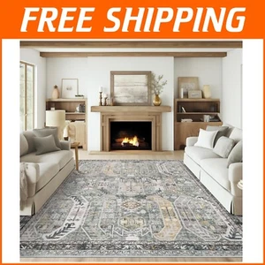 Stain Resistant Vintage Area Rug 9'x12'' - Perfect for High-Traffic Spaces - Picture 1 of 10