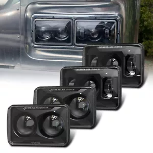 1982 ~1992 For Chevy Camaro Iroc-Z / 4x6 inches LED Headlights Hi-Lo Beam Black - Picture 1 of 16
