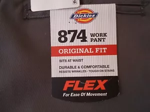 Dickies Herren Größe 42x32 874 Original Passform Arbeitshose gerades Bein dunkelgrau Neu mit Etikett - Bild 1 von 4